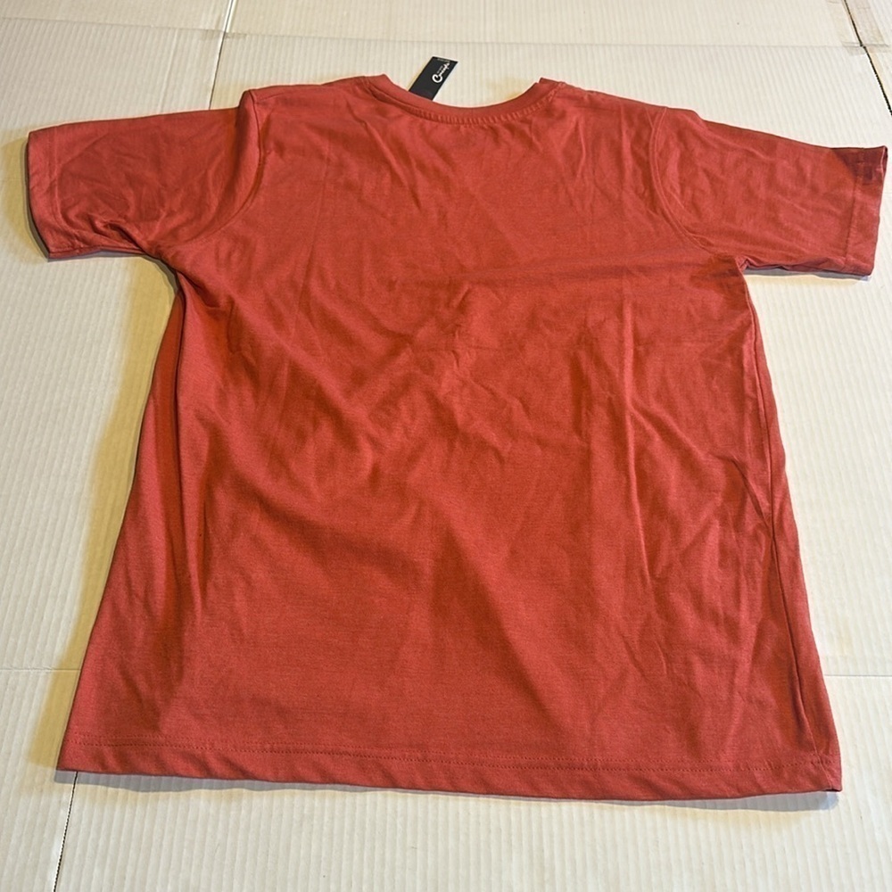 NWT Grey Matter Concepts orange salmon color T-shirt with neck 60% cotton - Picture 7 of 7